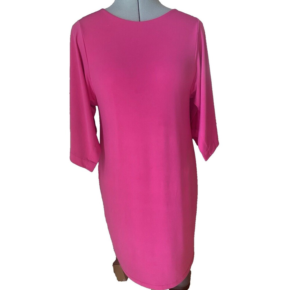 Chicos Pink Dress 3/4 flowy sleeve petite any occasion dinners weddings